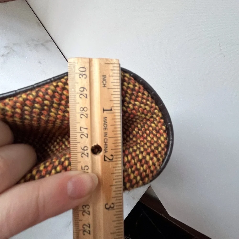 Vintage tweet fabric with a leather trim purse,bag by Firenze